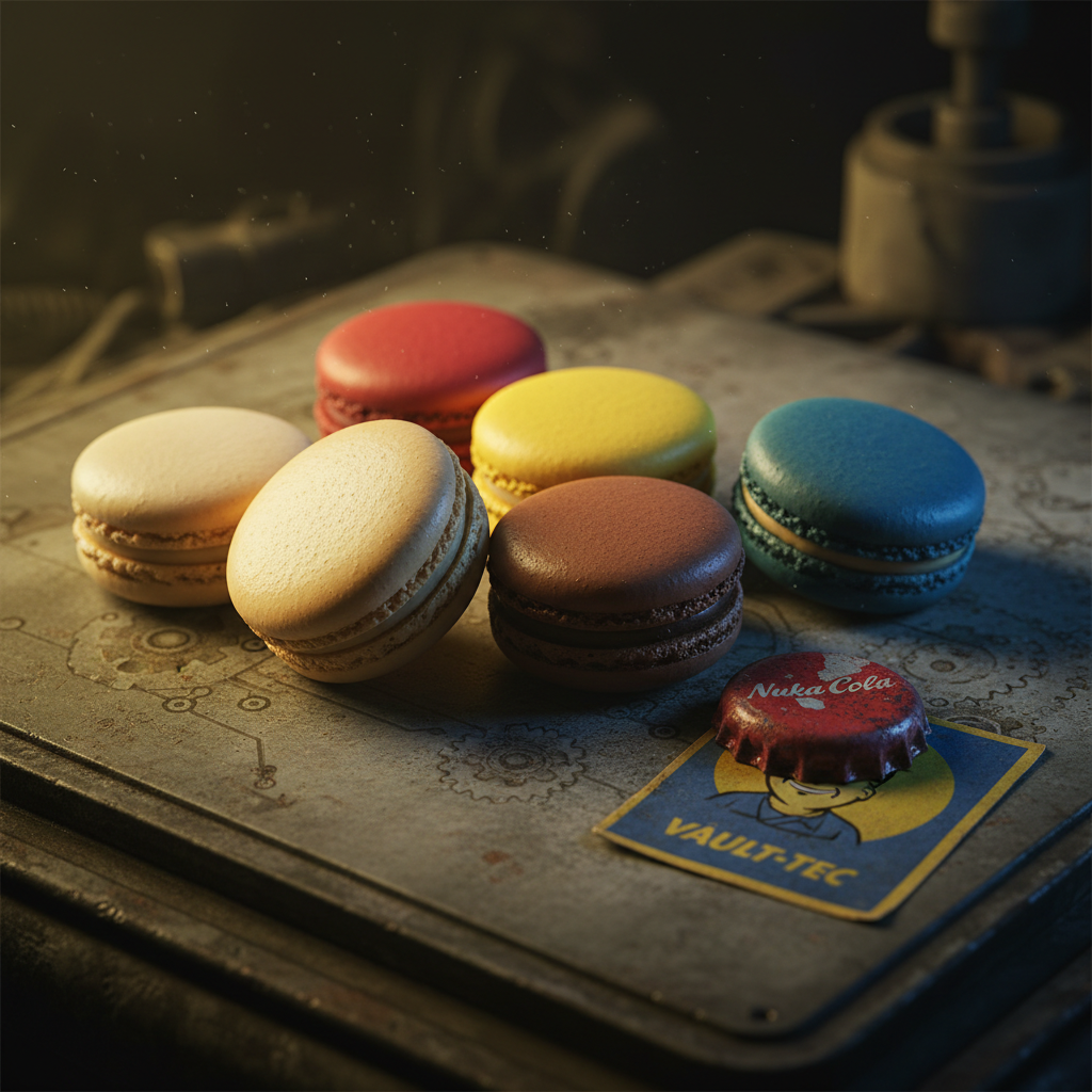 6-pack macarons with Fallout styling