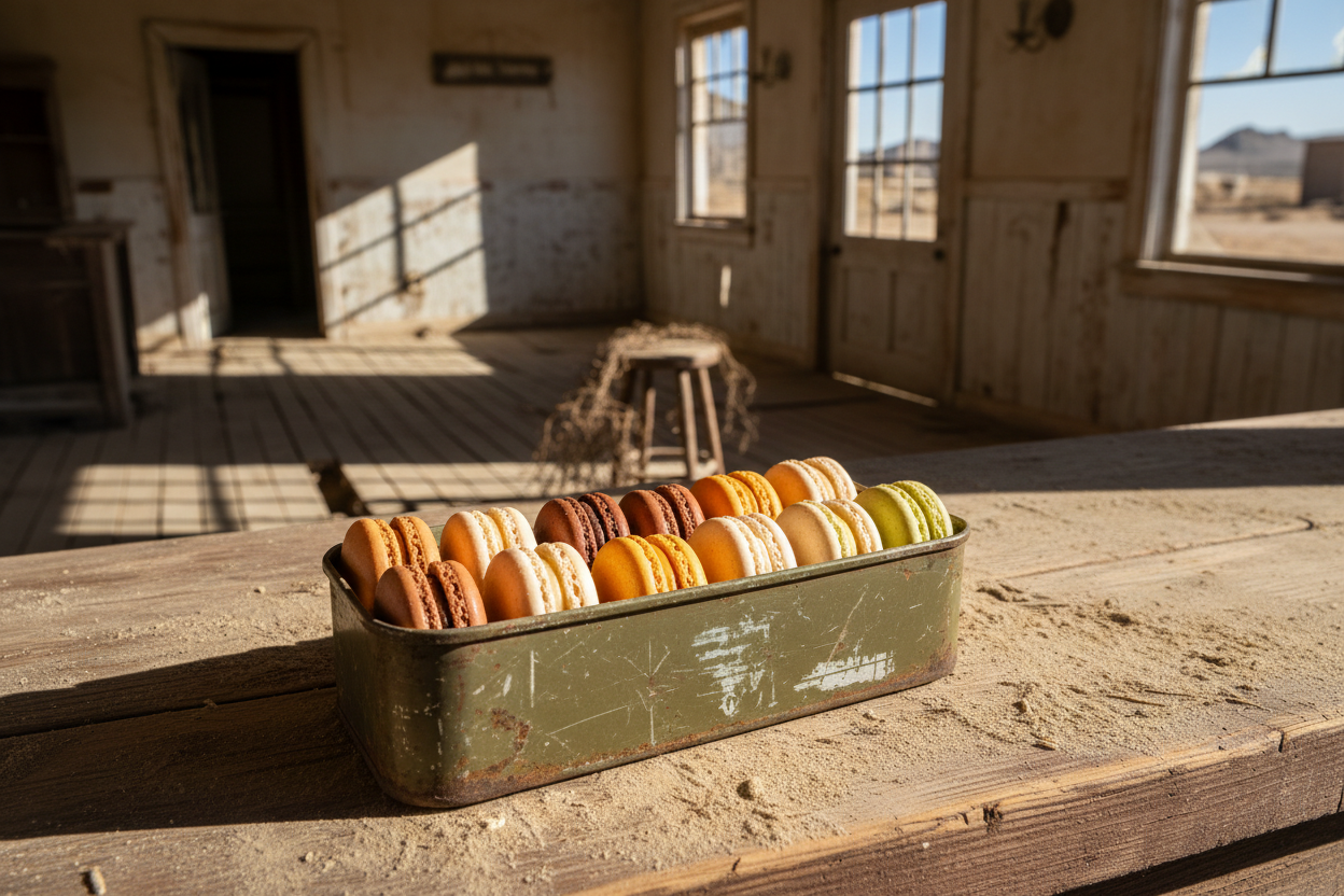 Exactly twelve macarons in ration box